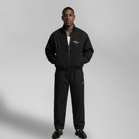 The Pinstriped Track Jacket