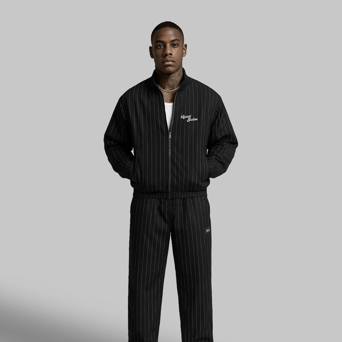 The Pinstriped Track Jacket